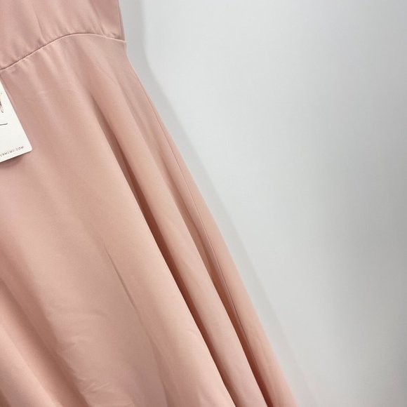 Show me your Mumu Dress Pink V-neck Spaghetti Strap Maxi Bridesmaid NWT Size S - Picture 5 of 6
